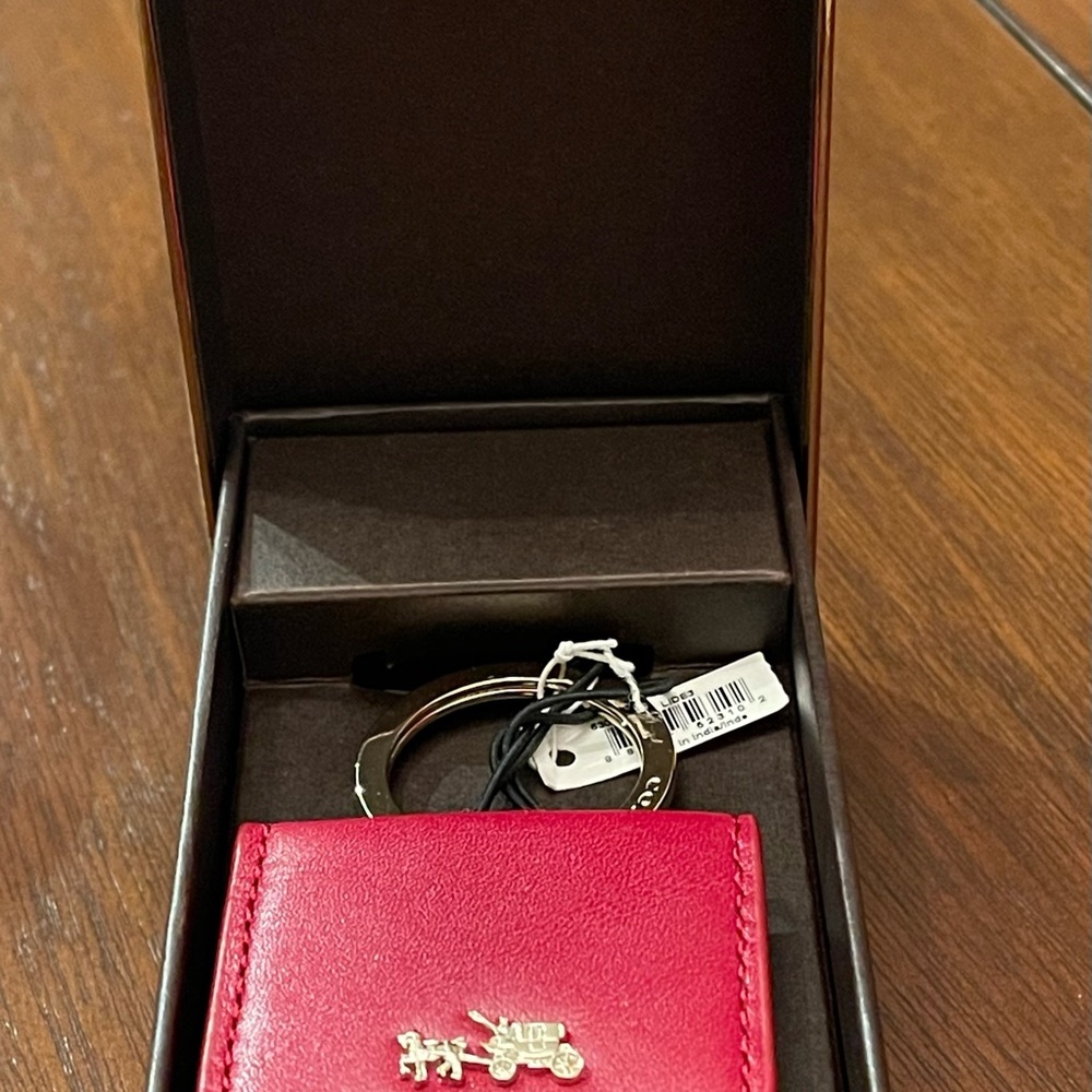 Coach Red Leather Key Holder - Picture 2 of 6